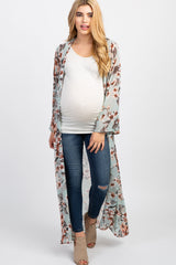PinkBlush Light Olive Floral Long Maternity Cover Up