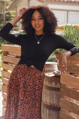 Black Basic Long Sleeve Maternity Top