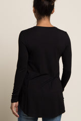 Black Basic Long Sleeve Maternity Top