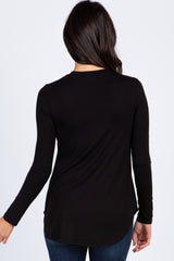 Black Basic Long Sleeve Top