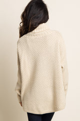 Beige Cowl Neck Knit Sweater