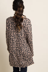 Mocha Cheetah Print V-Neck Sweater