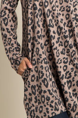 Mocha Cheetah Print V-Neck Sweater