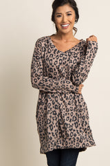 Mocha Cheetah Print V-Neck Sweater