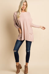 Light Pink Pocketed Dolman Sleeve Top