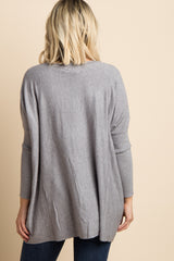 Heather Grey Pocketed Dolman Sleeve Maternity Top
