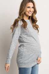 Heather Grey Basic Maternity Sweater