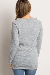 Heather Grey Basic Maternity Sweater