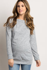 Heather Grey Basic Maternity Sweater