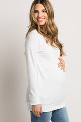 Ivory Basic Maternity Sweater