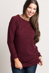 Burgundy Basic Maternity Sweater