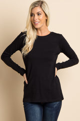 Black Basic Long Sleeve Tee