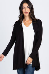 Black Solid Maternity Cardigan