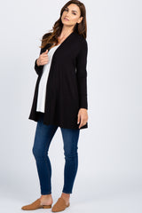 Black Solid Maternity Cardigan