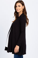 Black Solid Maternity Cardigan