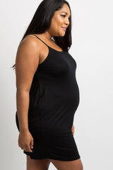 PinkBlush Black Basic Plus Maternity Sleep Dress