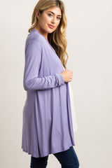 Lavender Solid Maternity Cardigan