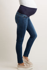 Blue Faded Wash Maternity Skinny Jeans