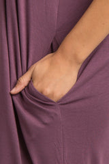 Purple Solid Cami Maxi Dress