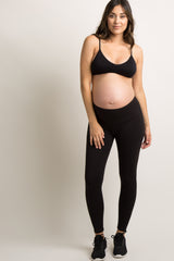Black Seamless V-Neck Maternity Bralette