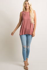 Mauve Peplum Back Tank Top