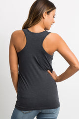 Charcoal Grey Fitted Tank Top