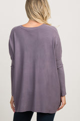 Purple Pocketed Dolman Sleeve Maternity Top