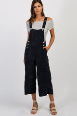 Black Corduroy Pocket Front Overalls