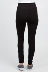 Black Fleece Lined Maternity Leggings