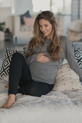 Black Fleece Lined Maternity Leggings