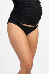 Black Solid Maternity Bikini Bottoms