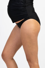 Black Solid Maternity Bikini Bottoms