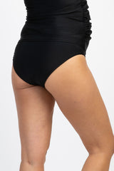 Black Solid Maternity Bikini Bottoms