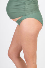 Olive Solid Maternity Bikini Bottoms