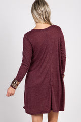 Burgundy Long Sleeve Sequin Maternity Dress