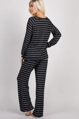 PinkBlush Charcoal Striped Soft Long Sleeve Pajama Set