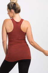 Rust Fitted Maternity Tank Top