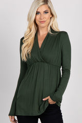 PinkBlush Forest Green Long Sleeve Maternity/Nursing Top