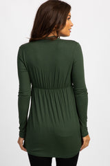 PinkBlush Forest Green Long Sleeve Maternity/Nursing Top