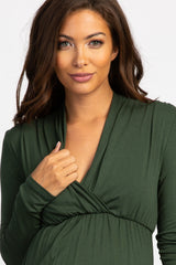 PinkBlush Forest Green Long Sleeve Maternity/Nursing Top