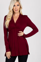 PinkBlush Burgundy Long Sleeve Maternity/Nursing Top