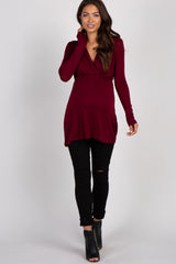 PinkBlush Burgundy Long Sleeve Maternity/Nursing Top