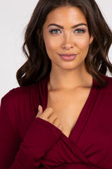 PinkBlush Burgundy Long Sleeve Maternity/Nursing Top