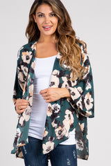 PinkBlush Green Floral Chiffon Cover Up