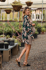 PinkBlush Green Floral Chiffon Maternity Cover Up