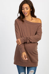 Mocha Basic Maternity Sweater