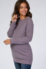 Purple Basic Maternity Sweater