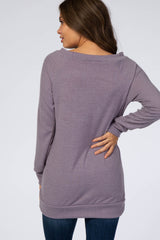 Purple Basic Maternity Sweater
