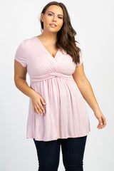 PinkBlush Mauve Draped Front Plus Nursing Top