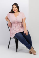 PinkBlush Mauve Draped Front Plus Nursing Top